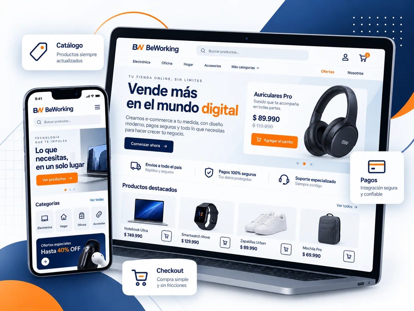 Ejemplo de tienda ecommerce responsive con catálogo, carrito y checkout